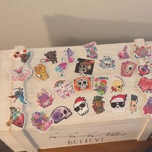 Hot Topic Colorful Skull and Character Stickers